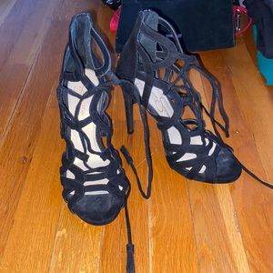 Jessica Simpson black strappy heels